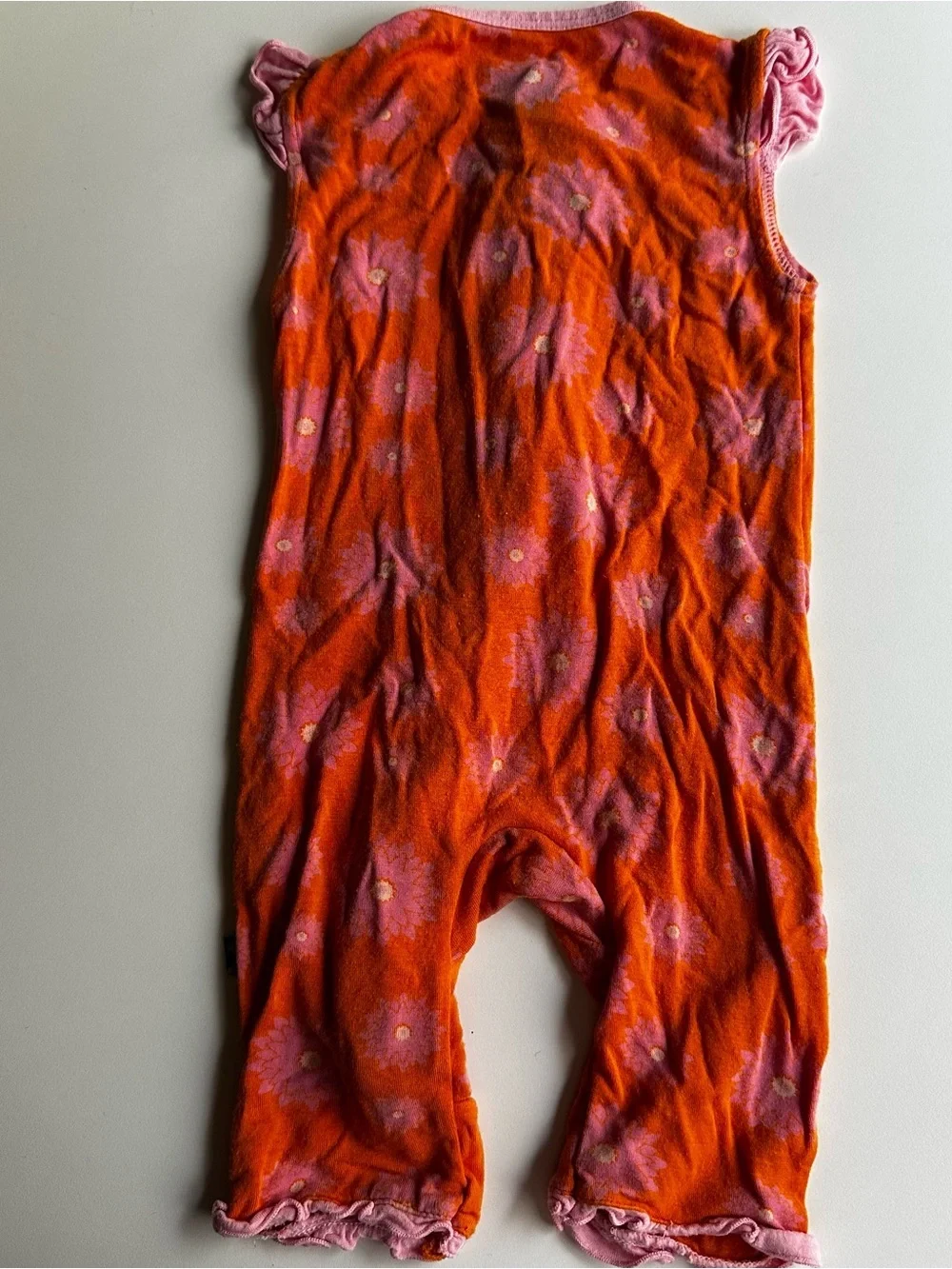 Kickee pants orange button up bamboo outfit 0-3 mo